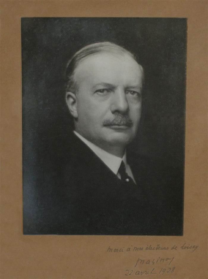 Portrait dédicacé d'André Maginot en 1928